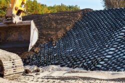 Polymer,Geogrid,For,Filled,With,Soil.,Protection,Of,Sandy,Slopes