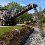 Stone slinger at work in suburbia
